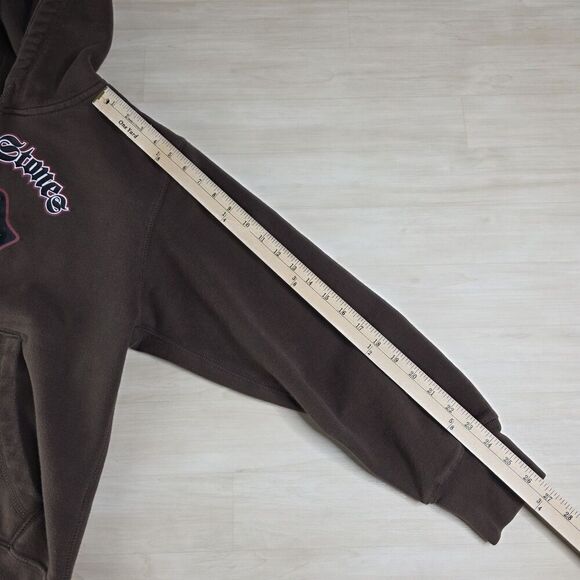 Y2K Rolling Stones Brown Hoodie Band Fleece Vintage Tour Concert Size Medium - Picture 2 of 7
